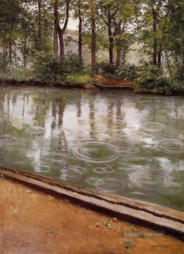  fluss - die Yerres Regen aka Flussufer im Regen Landschaft Gustave Caillebotte
